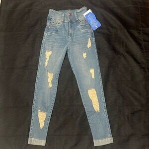 Women's Distressed Blue buttlifting Colombian Jeans